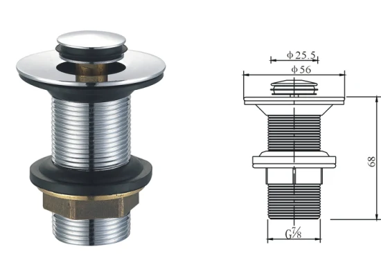 Popular G 1 1/4, desagüe emergente de latón para lavabo, desagüe para bañera, desagüe para bañera, desagüe para fregadero, válvula de desagüe con desbordamiento